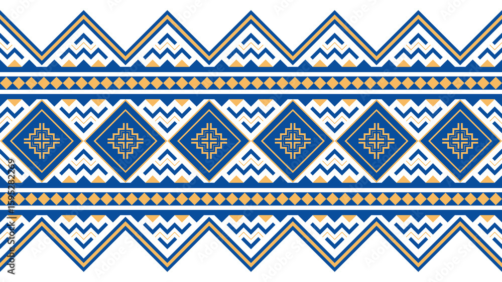 Blue seamless tribal pattern. Mexican, Aztec and Mayan style. Vector set. Ethnic geometric print wallpaper. Blue seamless tribal pattern. Mexican, Aztec and Mayan style. Vector set. Ethnic geometric print wallpaper.
