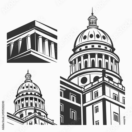 Architectural Domes and Columns Collection architecture