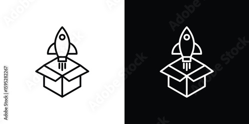 Product release icons. linear trend modern icons set