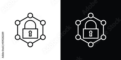Private network icons. linear trend modern icons set