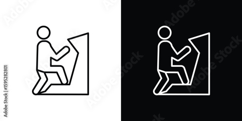 People Climbing icons. linear trend modern icons set