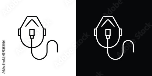 Oxygen mask icons. linear trend modern icons set