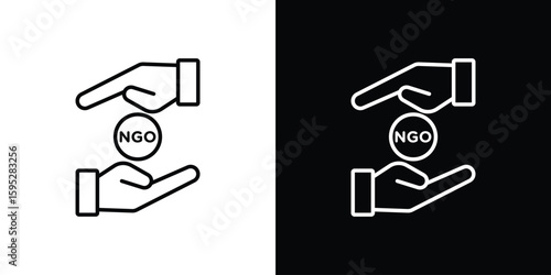 NGO icons. linear trend modern icons set