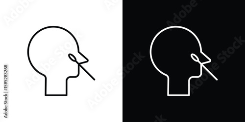 Nasal swab icons. linear trend modern icons set