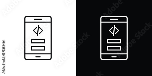 Mobile apps development icons. linear trend modern icons set