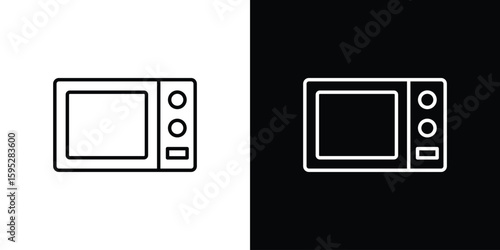 Microwave icons. linear trend modern icons set