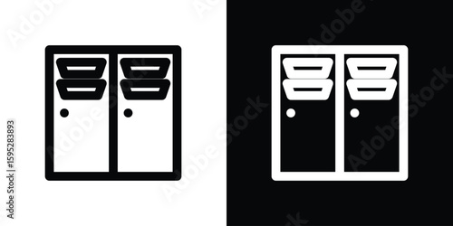 Locker icons. linear trend modern icons set