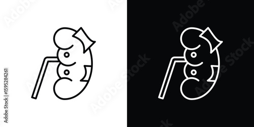 Kidney disease icons. linear trend modern icons set
