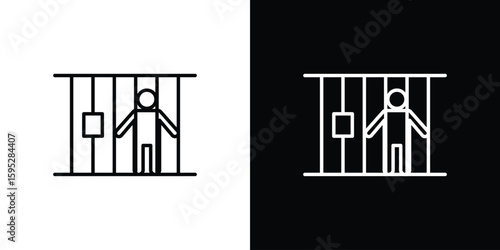 Jail icons. linear trend modern icons set