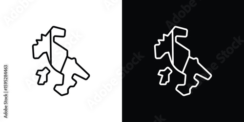 Italy flag icons. linear trend modern icons set