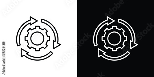 Implementation icons. linear trend modern icons set