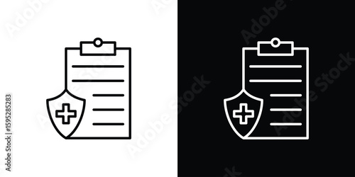 Health insurance icons. linear trend modern icons set