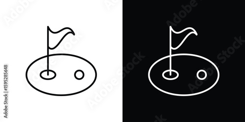 Golf yard icons. linear trend modern icons set