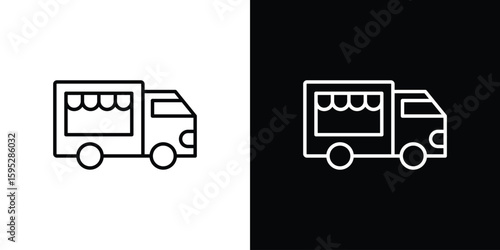 Food truck icons. linear trend modern icons set