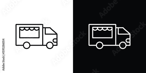 Food truck icons. linear trend modern icons set