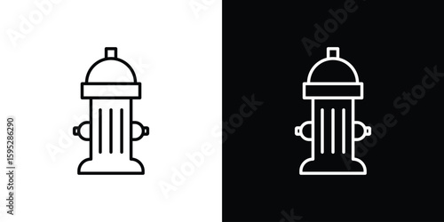 Fire hydrant icons. linear trend modern icons set