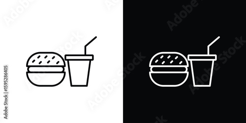 Fast food icons. linear trend modern icons set