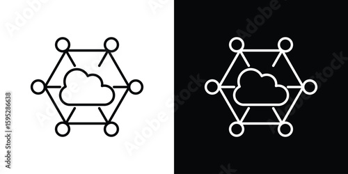 edge computing icons. linear trend modern icons set
