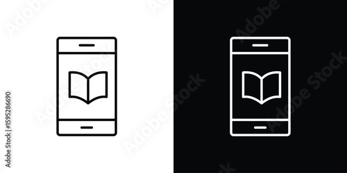 Ebook icons. linear trend modern icons set