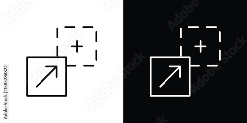 Drag and drop icons. linear trend modern icons set