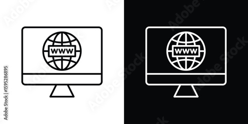 Domain icons. linear trend modern icons set