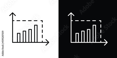 Diminishing returns icons. linear trend modern icons set
