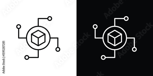 Decentralized icons. linear trend modern icons set