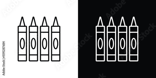 Crayon icon elements. A modern flat and line icons set