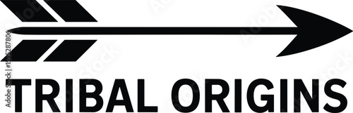 Tribal origins logo illustration depicting an arrow symbolizing heritage and cultural roots