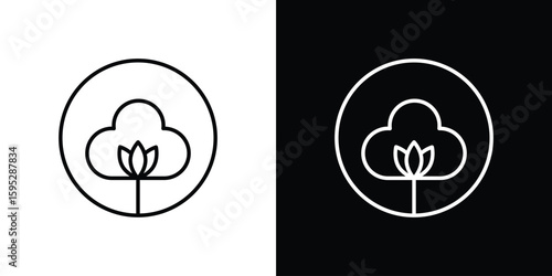 Cotton icons. linear trend modern icons set