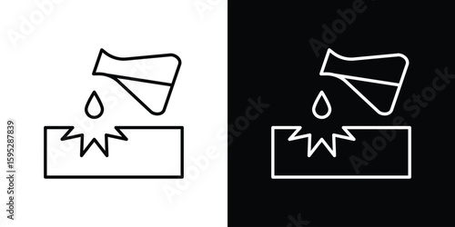 Corrosive substance icons. linear trend modern icons set