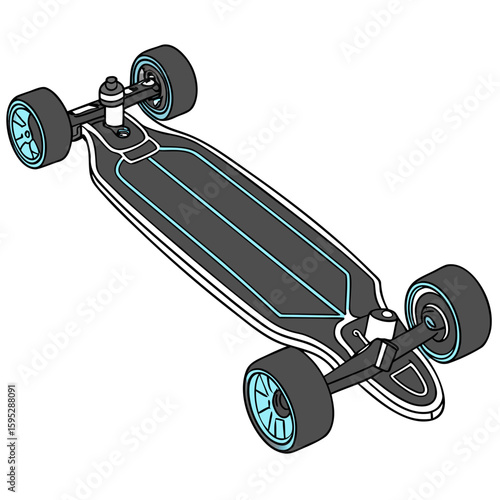 Futuristic electric skateboard longboard wheels