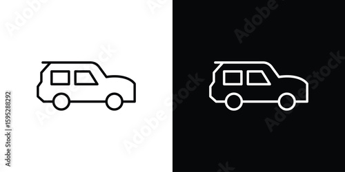 Compact car icons. linear trend modern icons set