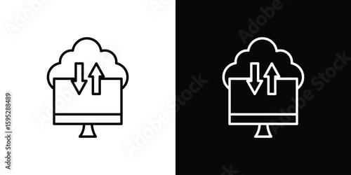 Cloud computing icons. linear trend modern icons set