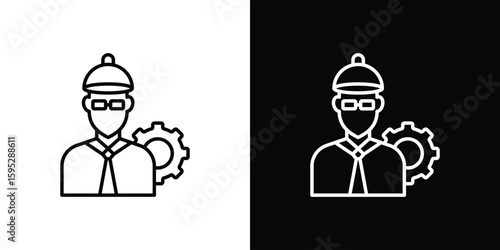 Civil Engineer icons. linear trend modern icons set