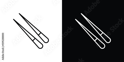 Chopsticks icons. linear trend modern icons set