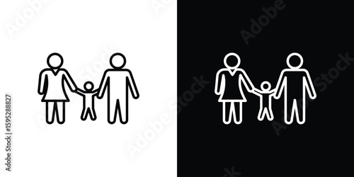 Child custody icons. linear trend modern icons set