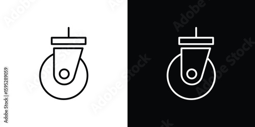 Cart trolley wheel icons. linear trend modern icons set