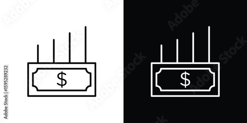 capital gain icons. linear trend modern icons set