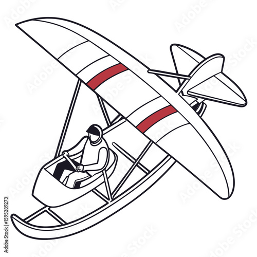 Human powered aircraft with red accents aviation flying