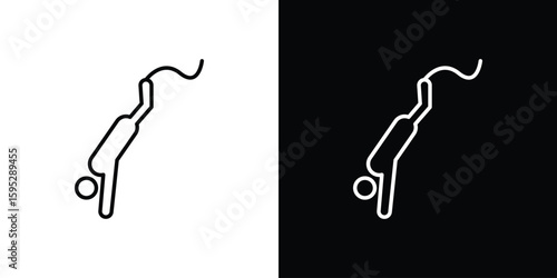Bungee jumping icons. linear trend modern icons set