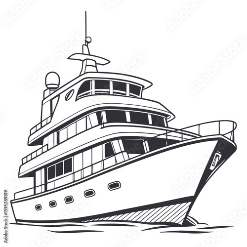 Luxury yacht with multiple decks boat watercraft