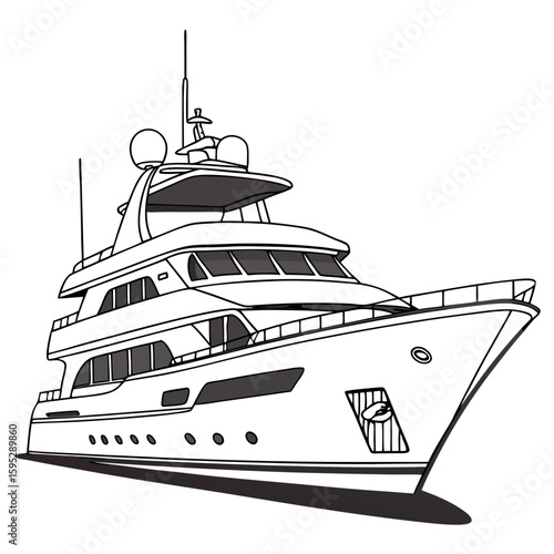 Luxury yacht with multiple decks boat watercraft