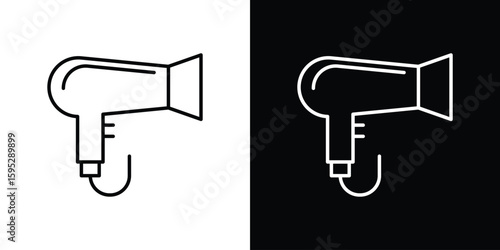Blow dryer icons. linear trend modern icons set