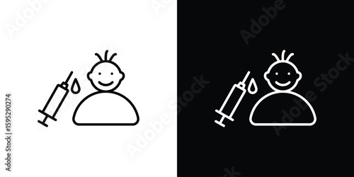 Baby Vaccination icons. linear trend modern icons set