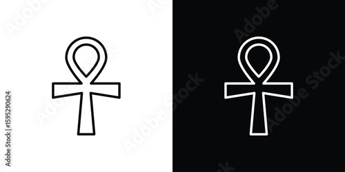 Ankh icons. linear trend modern icons set