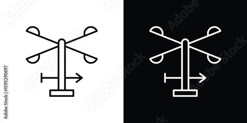Anemometer icons. linear trend modern icons set