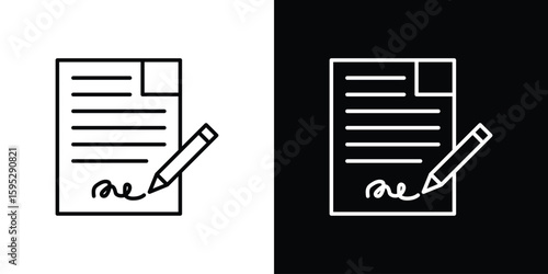 Agreement icons. linear trend modern icons set