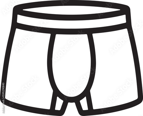 Black line art of men's underwear briefs boxers
