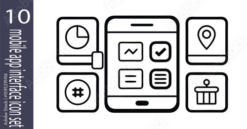 set of icons of mobile phones